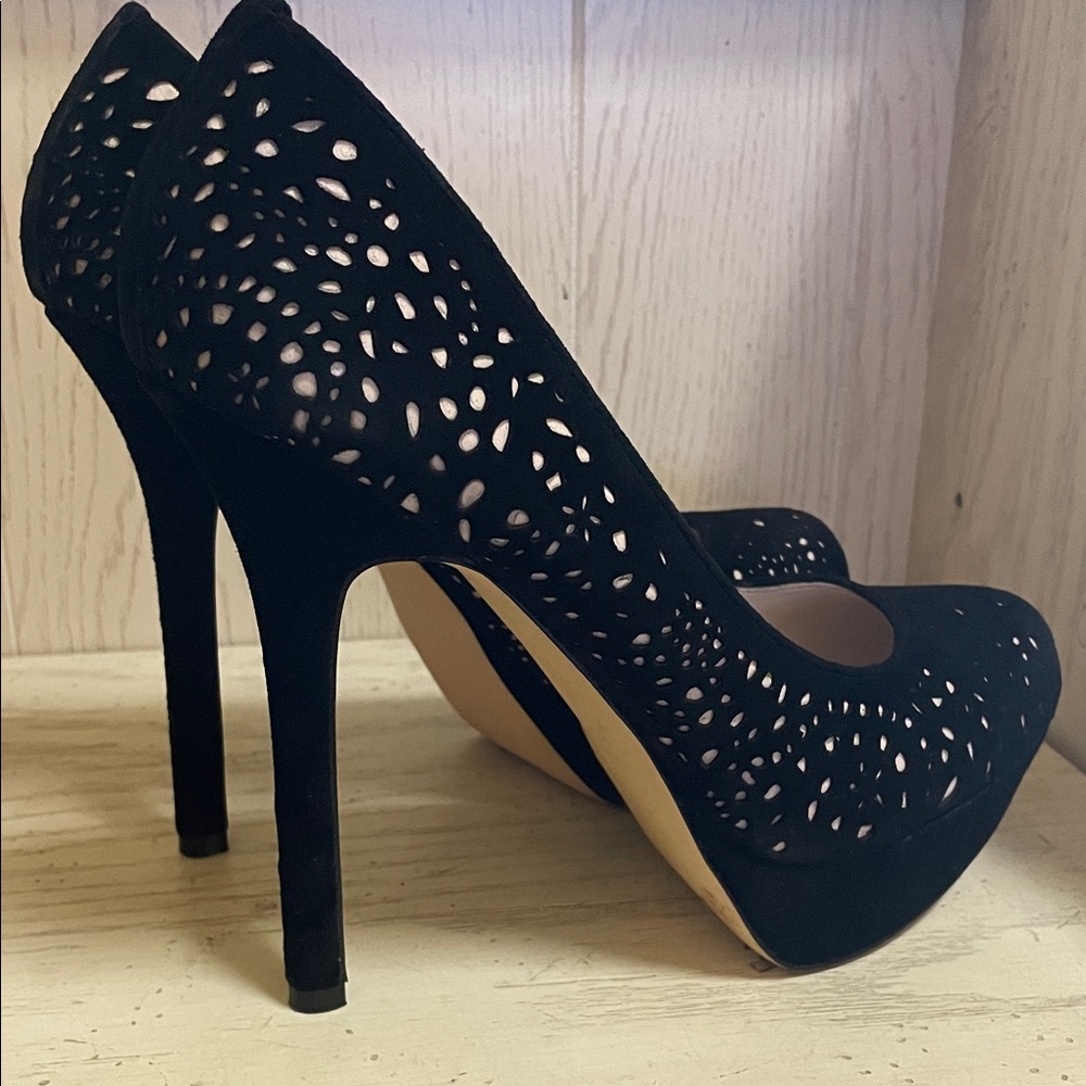 Wow! Steve Madden Black BEVV-M Suede Platform Pumps Women’s 10 DEAL!